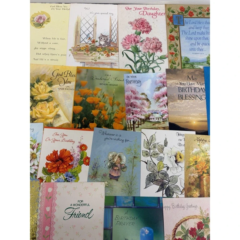 Vintage Birthday Cards Some Fronts ONLY Scrapbooking Crafts Decoupage Lot of 50+